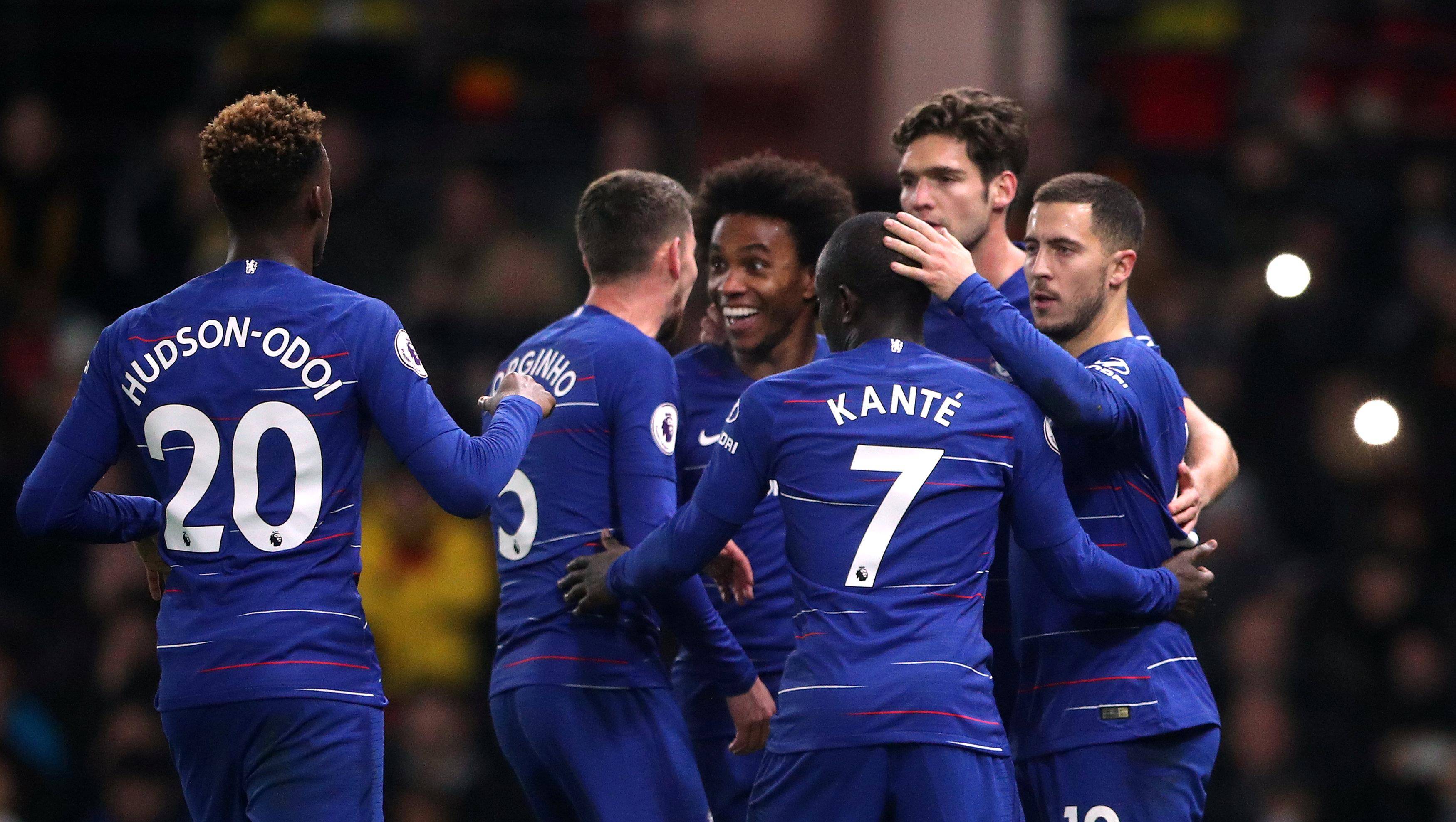 切尔西客场逆转沃特福德，继续追赶前四